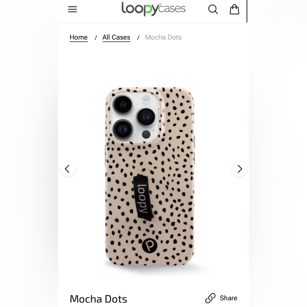 Loopy • Righty iPhone 14 Pro | Mocha Dots • used twice